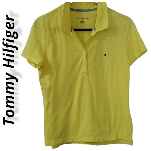 TOMMY Hilfiger Polo Single Stictch L Yellow - Picture 1 of 12